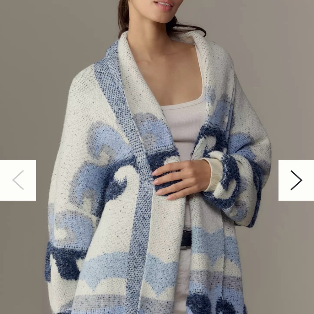 By Anthropologie Wave Cardigan Sweater